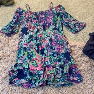 lily pulitzer girls cold shoulder dress